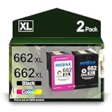 662 Ink Cartridges Black and Color CZ105AL CZ106AL Replacement for HP 662XL for HP Deskjet Ink Advantage 2545 2546 2645 2646 3515 3516 Printer(1 Black 1 Tri-Color)