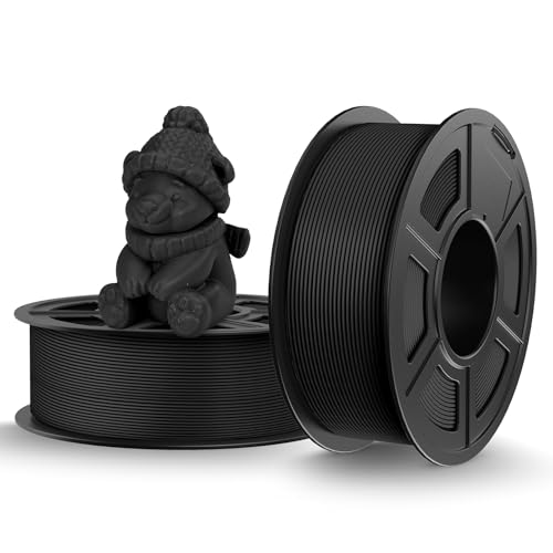 Image of TECBEARS 2kg Matte PLA 3D Printer Filament, 1kg /Spool(Black,Black) | Smooth Extrusion, Tangle Free, Vacuum Sealed, 1.75MM Filament ±0.02mm Accuracy, Compatible with Most FDM Printers