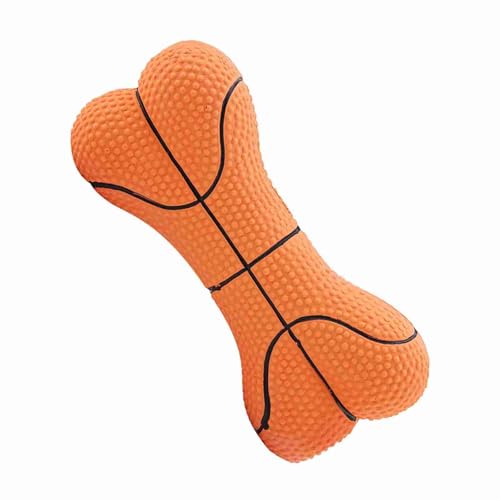 SYH&AQYE Kauspielzeug für Hunde, Quietschendes Latex Hundespielzeug aus Knochen, Schönes Weiches Kauspielzeug für Welpen Zum Apportieren und Werfen von Haustieren Beim Training (Basketball)