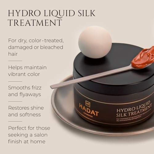 HADAT Liquid Silk Treatment – Premium Hair Mask for Dry Damaged Hair - Deep Conditioning Hair Mask with Macadamia, Argan Oil – Hydrating, Repair & Shine – Made in Israel – 10.1 Fl Oz - Image 3