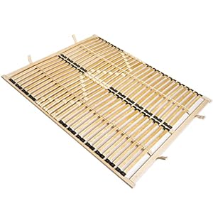 Lattenbodem Profi-Frame Slim 160×200 cm voor bed I hoogwaardig bedframe 56 gebogen berken I lattenbodem houten latten inklapbaar bestemd voor veer- en schuimmatrassen (DUAL, 160×200)