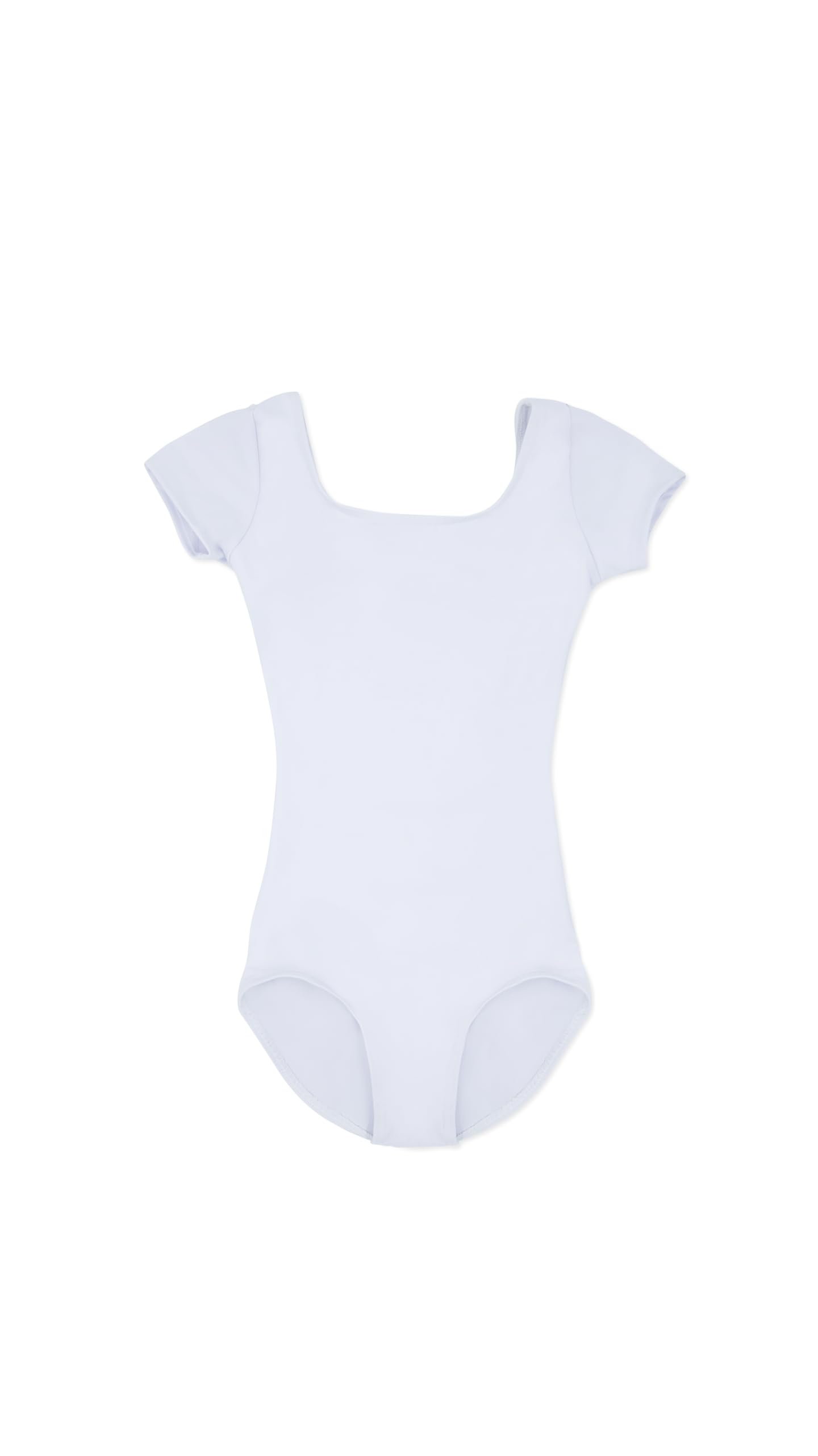 Capezio Leotardo de manga corta para niñas, Blanco, Medium
