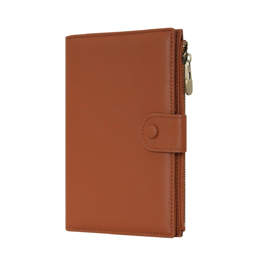 WASON Leather Passport Cover Travel Wallet RFID Blocking – Passport Holder Slot with Zipper Pocket for lD, Boarding Pass,Ticket, Cash, SD Card, Travel