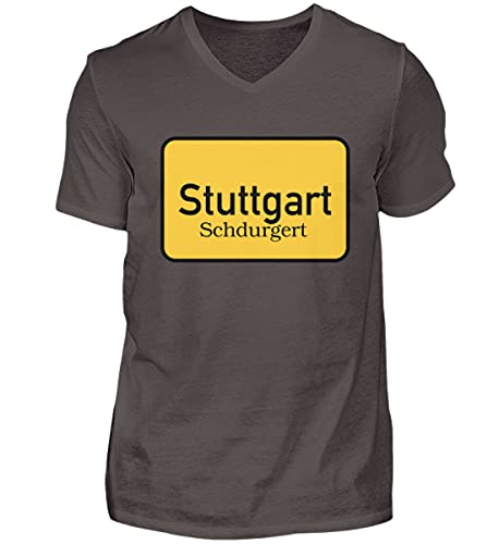T-shirt à col en V pour homme Stuttgart couleur gris nuance sobre XXL