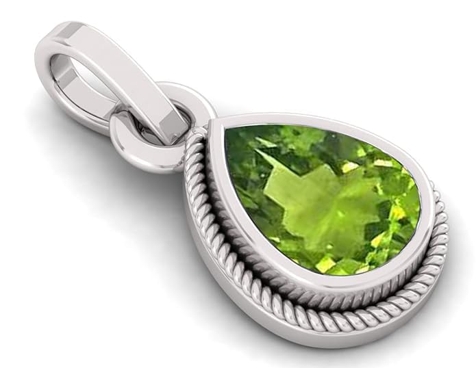 Certified 10.25 Ratti 9.50 Crts Deluxe Quality Natural Peridot Stone Silver Plated Pendant/Locket Gemstone by Lab Certified-image-44