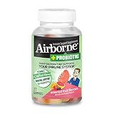 Airborne Vitamin C 750mg (per serving) - Plus Probiotic Gummies (27 count in a bottle), Gluten-Free