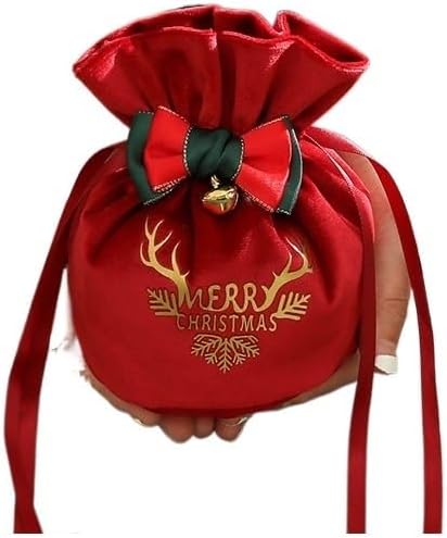 Gift Bags 5/20Pcs Bag Christmas Eve Velvet Apple Bag Christmas Tree Favor New Year Candy Bag (Color : B, Size : 5PCS_12X15CM)