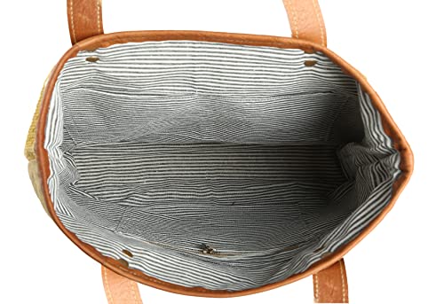 Bolso Tote de cuero y tela reciclada KPL miniatura 5