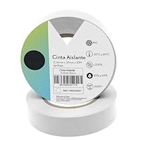 Breites PVC-Isolierband, weiß, 25 mm x 20 m, flexibel und langlebig für elektrische Verwendung und Isolierung von Verbindungen.