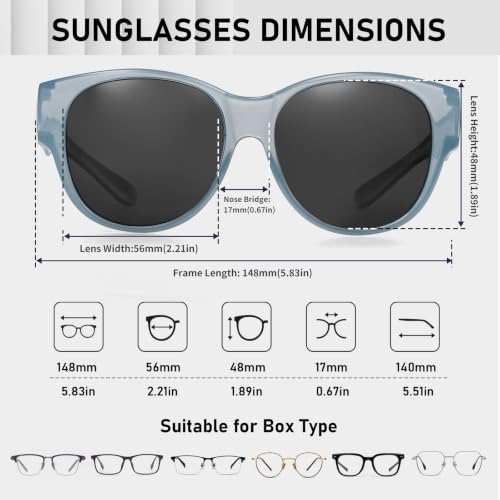 Image of HAOLOTA Fit Over Glasses Sunglasses for Women Polarized