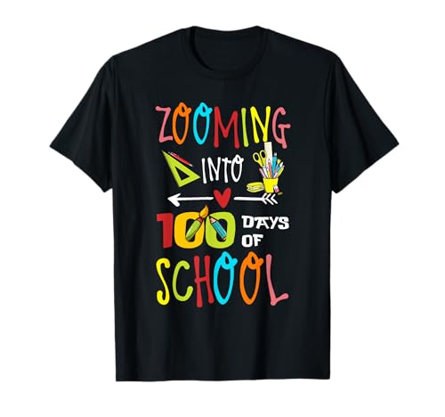 Zooming Into 100 días de escuela profesor regalo para niños Camiseta