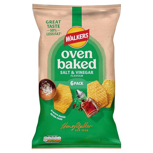 Walkers Oven Baked Salt and Vinegar Crisps 6 x 22 g
