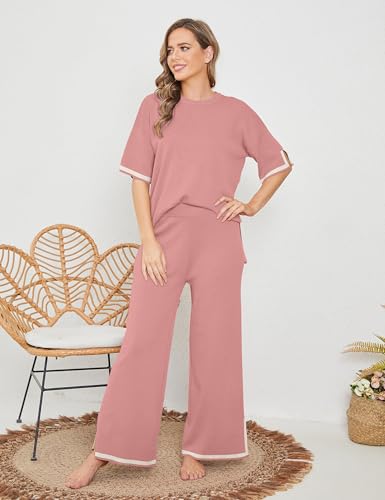 Image of TIGMA Women Casual Summer co ords Set Track Suit Oversized Top Baggy Pant,Top and Pajama Set