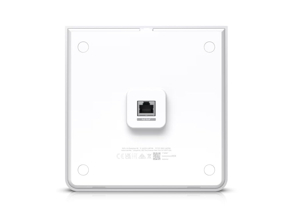 Ubiquiti U6 Enterprise In-Wall WiFi 6E Access Point, 10 flussi spaziali, switch a 4 porte, PoE++