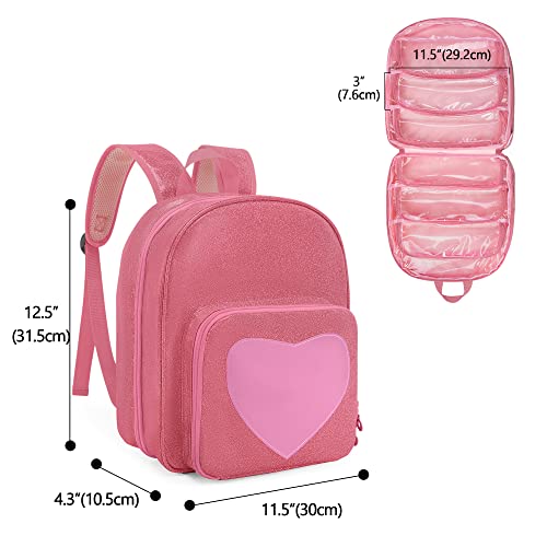 LoDrid Carrying Backpack Compatible with LOL Surprise Dolls All, Storage Case with 6 Clear Pockets for Dolls Organizer & Display, Pink, Bag Only (Patent Design)