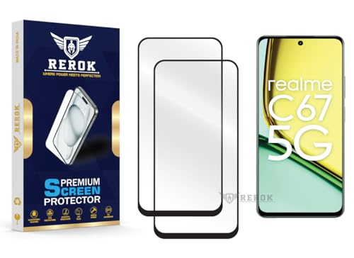Image of Gorilla Tempered Glass Screen Protector Compatible with Realme C67 5G [Pack of 2] | Edge-to-Edge, Bubble-Free, Case Friendly, Easy Installation Kit