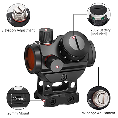Paike Red Dot Sight 1x25mm with 1 inch Riser Mount - Image 4