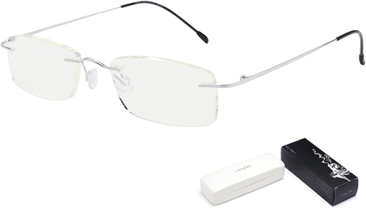 Ultra Light Rimless Reading Glasses Thin Blue Light Blocking Computer Eyeglasses Titanium Spring Hinge Reader For Men Women (Color : Silver, Size : 2.0x)