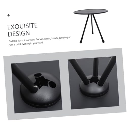 Table de camping pliante petite et portable en acier inoxydable - 4