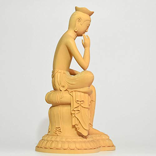 Amazon｜木彫仏像 上彫 広隆寺形【弥勒菩薩半跏思惟像】 桧木 総高30cm