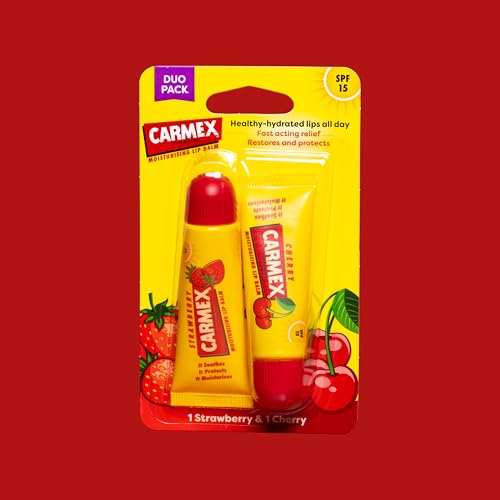 Carmex Lip Balm Tube Set, Cherry & Strawberry, 1 count (Pack of 2) - Image 4