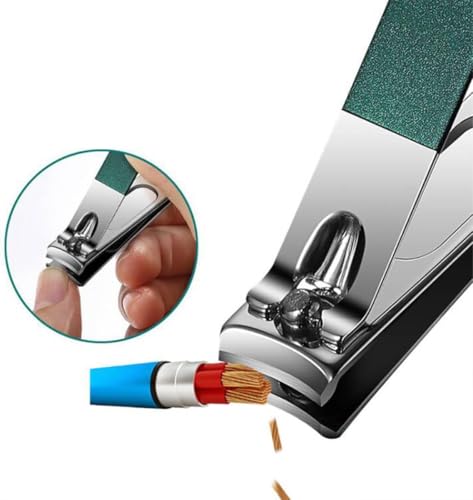Image of 4 in 1 Nail Clipper Set - Manicure Pedicure Kit for Men & Women, Fingernail & Toenail Clippers, Nail File, Portable Travel Grooming Kit with Case (Dark Green)