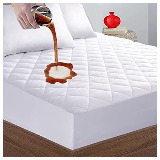 King Quilted Fitted Mattress Pad, 100% Waterproof Breathable Mattress Cover Stretches up to 16 Inches Deep Pocket Hollow Cotton Alternative Filling - Cooling Mattress Topper