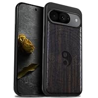 Wood Case | Carveit Pixel 9 Pro XL Natural Wood Black Soft TPU Shockproof Protective Unique Wooden Cover Compatible With Google Pixel 9 Pro Xl The Incomplete Compass Walnut