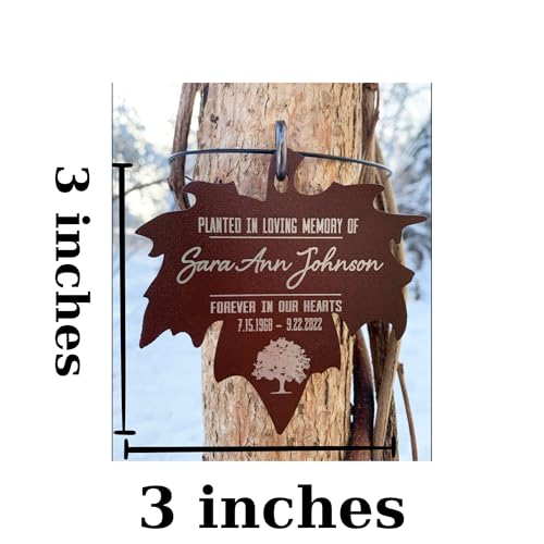 Personalized Memorial Tree Dedication Tag Tree Marker Memorial Garden Sign Planted In Loving Memory Forever In Our Hearts for memorial Garden Gift Giving4