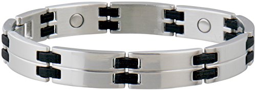 Sabona Magnetic Link Bracelet - Stainless/Black - Small/Medium