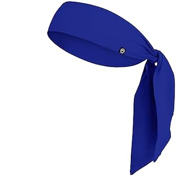BISMAADH Sweat Polyester Wicking Tie Head Band- Sports, Running, Football, Workout Sweat Head Band for Men-Blue