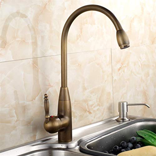Robinet mitigeur lavabo pivotant 360 en laiton brossé pour un nettoyage d'évier facile