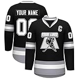 Personalisierbares Eishockey-Trikot für Erwachsene, Anpasst Hockey-Trikot Teamtrikot mit Ihrem Namen/Team/Nummer Geschenke für Kinder und Erwachsene