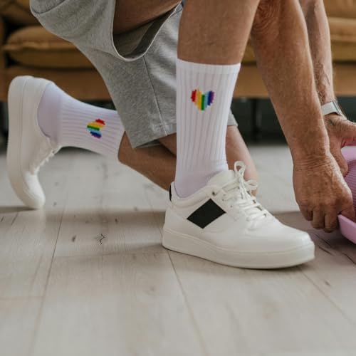 Image of American Trends Womens Novelty Striped Crew Socks Athletic Vintage Slouch Mid Calf Tube Socks