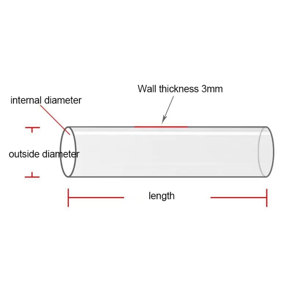 1Ud Tubo Vidrio Cuarzo Resistente Temp 3Mm/4Mm Para Laboratorio E Industria | Tubo de vidrio transparente(50mmx4mmx500mm)