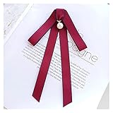 yywl Broche Koreanische Stoffbogen Brosche Pins Pearl Fliege Krawatte Hemd Kleid Hals Krawatten Kragen Modeschmuck Broschen für Frauen Kleidung Zubehör Broschen & Anstecknadeln (Metal Color : 6)