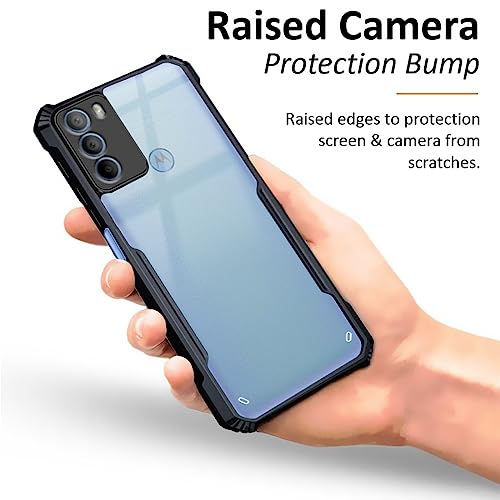 Image of Fashionury Crystal Clear Back Cover Case for Motorola G31 | 360 Degree Protection | Transparent Back Cover Case for Motorola G31 Black Bumper