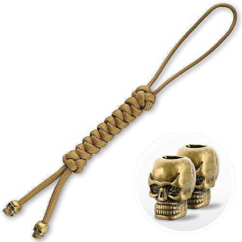 M-Tac Snake Skull Knife Lanyards with Beads - Paracord Lanyard - Tactical Lanyard for Knife (Coyote)