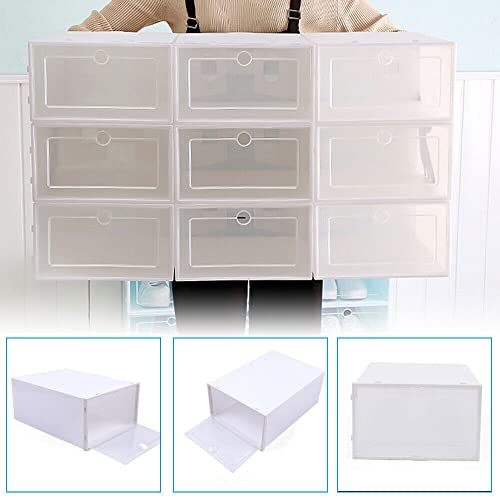Paquete de 20 cajas de almacenamiento apilables transparentes para zapatos con tapas, protege tu calzado, diseño que ahorra espacio, contenedores transparentes para una fácil visualización