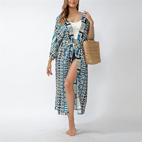 WQHPLMD Summer Bikini Cover Up transpirable con estampado boho fluido 3