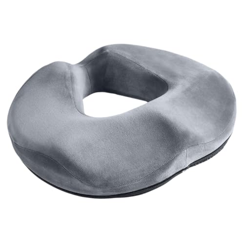 SOMONEY Sitzkissen Ergonomisches Hämorrhoiden Sitzkissen Orthopädisch Sitzring Steißbein Entlastung Sitzring Nach Geburt Donut Kissen für Bürostühle Autos und Rollstühle (Grau)