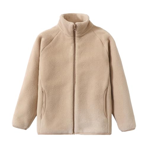 Girls Fleece Jacket Thicken Winter Warm Windproof Coat Zip Sherpa Snow Coats Outwear Solid Color Cute Jackets Clothes