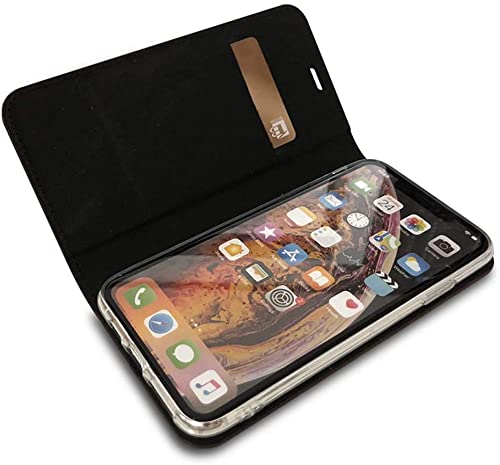 Funda de cuero para iPhone 12 con tapa magnética EKESA marrón de 6.1 pulgadas 4