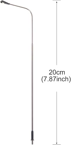 Miniatura 2 de MECCANIXITY Modelo ferroviario LED farol lámparas poste luces blancas 150 escala 7.9 in 7.87 pulgadas 3V, paquete de 2