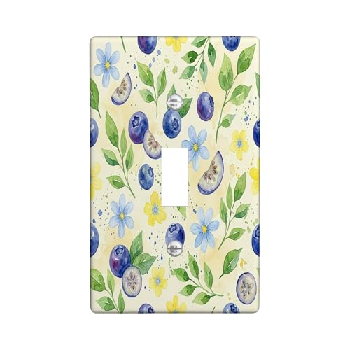 Blueberry Plaque de protection pour interrupteur mural en plastique Bleu Taille standard pour nouvel appartement, maison, chambre à coucher, bureau (simple)
