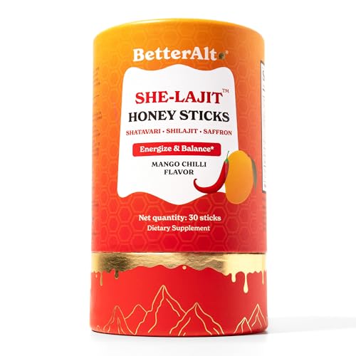 Image of Better Alt She-Lajit Honeysticks for Women| Natural Energy & Vitality Support | With Shatavari, Shilajit, Saffron & Organic Honey | 85+ Essential Minerals & Fulvic Acid | 30 Sticks-Mango Chilli Flavor