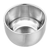 Garneck ステンレス製 剃刀用シェービングボウル 男性用シェービングアクセサリー 持ち運び便利 家 理容室 サロン適用 安定した丸底設計