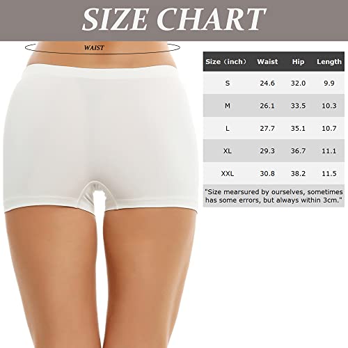 Ekouaer Boyshort Panties Women's Soft Underwear Briefs Invisible Hipster 3 Pack Or 4 Pack Seamless Boxer Brief Panties S-Xxl (White-3 Pack, Large) #TOP5