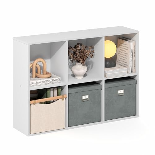 Image of Furinno LUDER 6-Cube Book Shelf, White