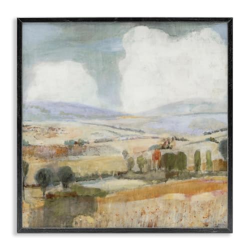 'Distant Farmland Trees Quaint Rural Landscape'| Framed Giclee Art